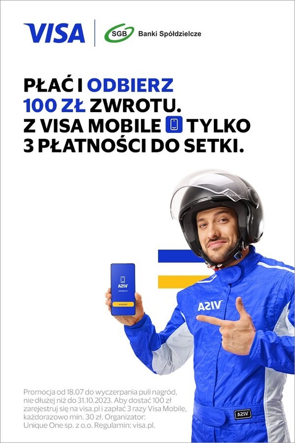 Płać Visa Mobile i odbierz 100zł zwrotu na kartę